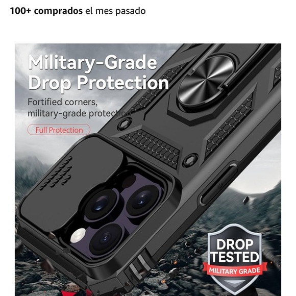 iPhone 14 Pro Max Black Rugged Phone Case with Kickstand - Picture 5 of 11